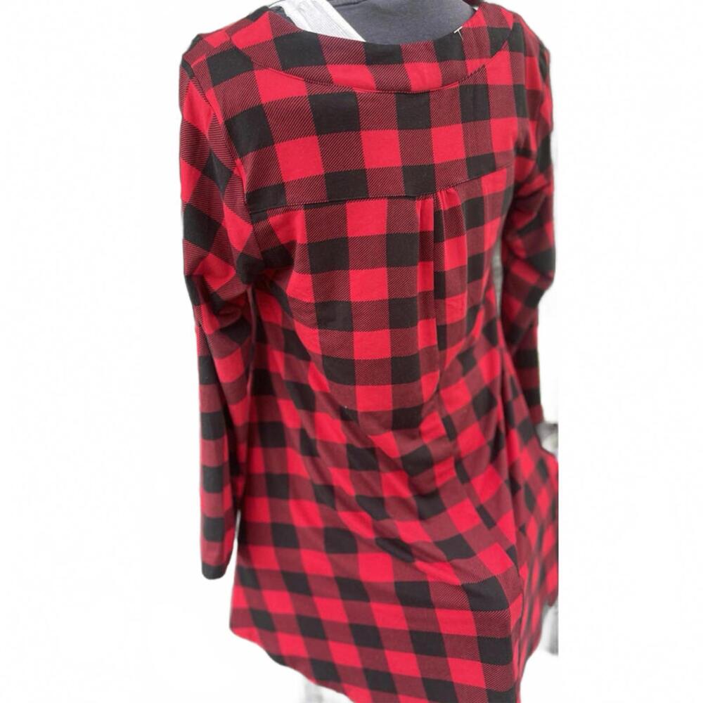Garage DESIGN Plaid Red Black  Size Large Women’s Blouse shirt top